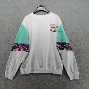 Tom & Jerry Sweater Womens XXL White Sweatshirt Cotton‎ Fleece Interior